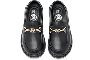 WUIWUIYU Boys Girls Formal Dress Penny Loafers Slip on Round Toe School Uniform Loafer Flats Shoes(Toddler/Little Kid/Big Kid