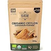 Organic Ceylon Cinnamon Powder | Certified USDA Organic and Kosher| Ceylon Cinnamon Powder Organic from Sri Lanka | Organic Cinnamon Ceylon from Sri Lanka| Premium Quality True Cinnamon Powder | 7 oz (200g) Eco-Friendly Resealable Bag