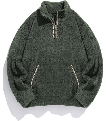 ZAFUL Men's Fluffy Polar Fleece Sweatshirt NEW YORK Embroidery