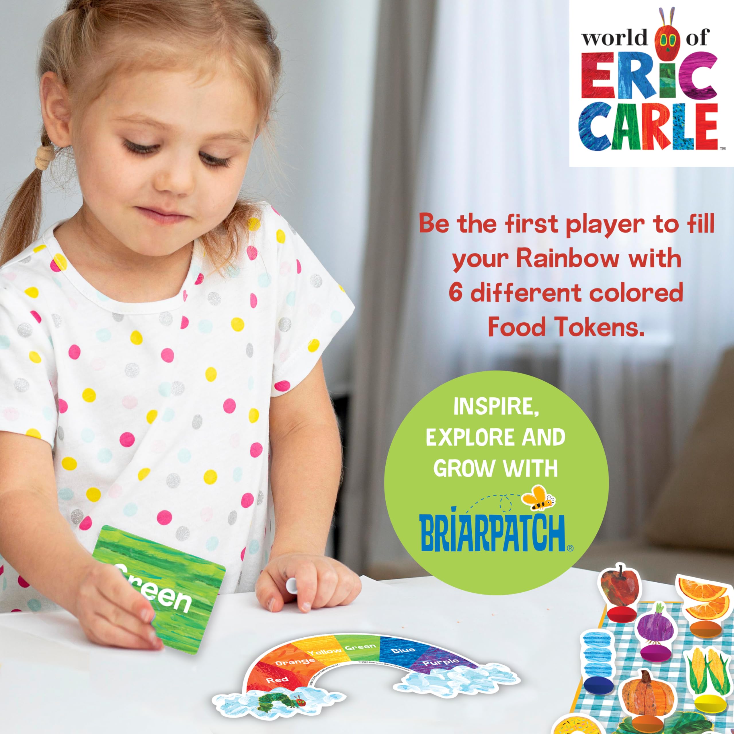Briarpatch, The Very Hungry Caterpillar Rainbow Picnic Game, Based On Board Books by Eric Carle, Preschool Learning for Kids