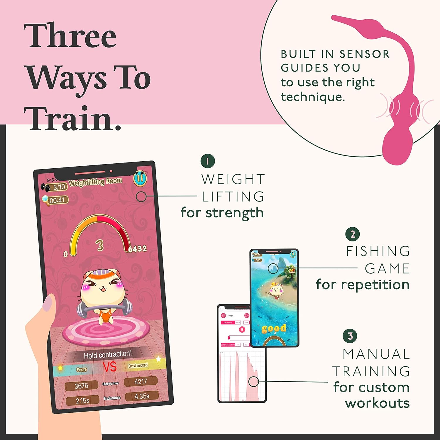 Joy ON Kegel Exerciser with App - Doctor Recommended Kegel Balls for Tightening & Pelvic Floor Exercise - Effective for Beginners & Advanced Strengthening…: Health & Personal Care