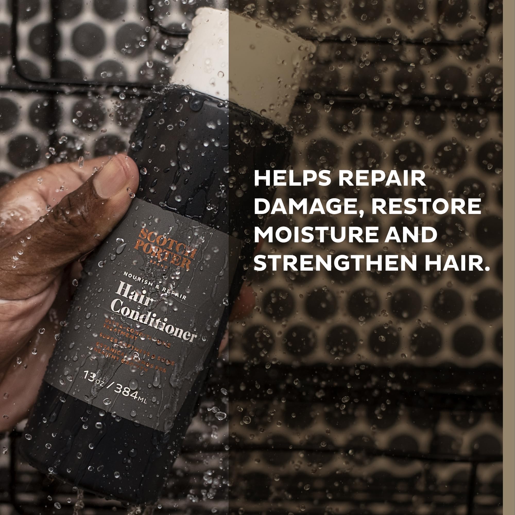 Scotch Porter Nourish & Repair Hair Conditioner for Men, 13oz | Strengthens & Softens | Prevents Frizz | Free of Parabens | Sulfates & Silicones | Vegan