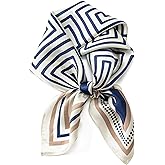 100% Mulberry Silk Scarf for Women, Bandana Square Satin Neck Head Scarf for Hair 27"x27" Handbag Accessories