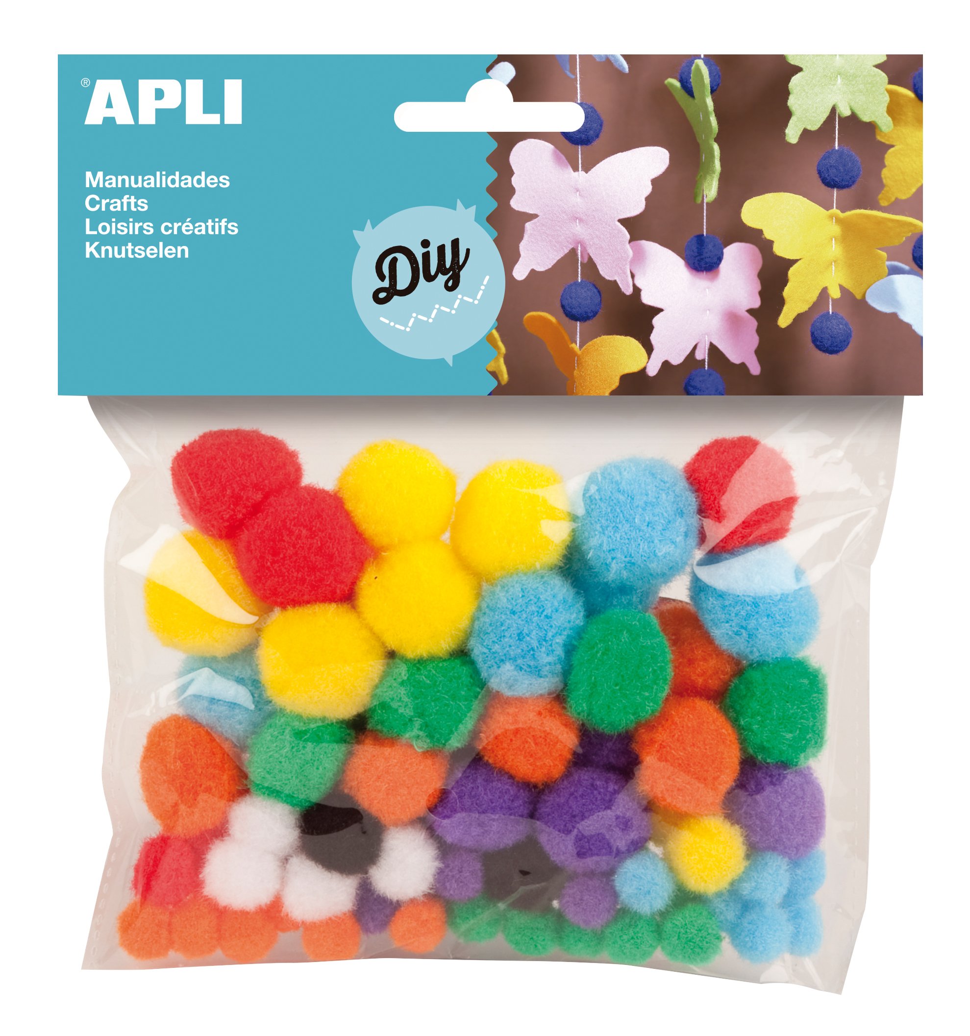 Apli Kids Pom Poms - Assorted Colours (Pack of 78)