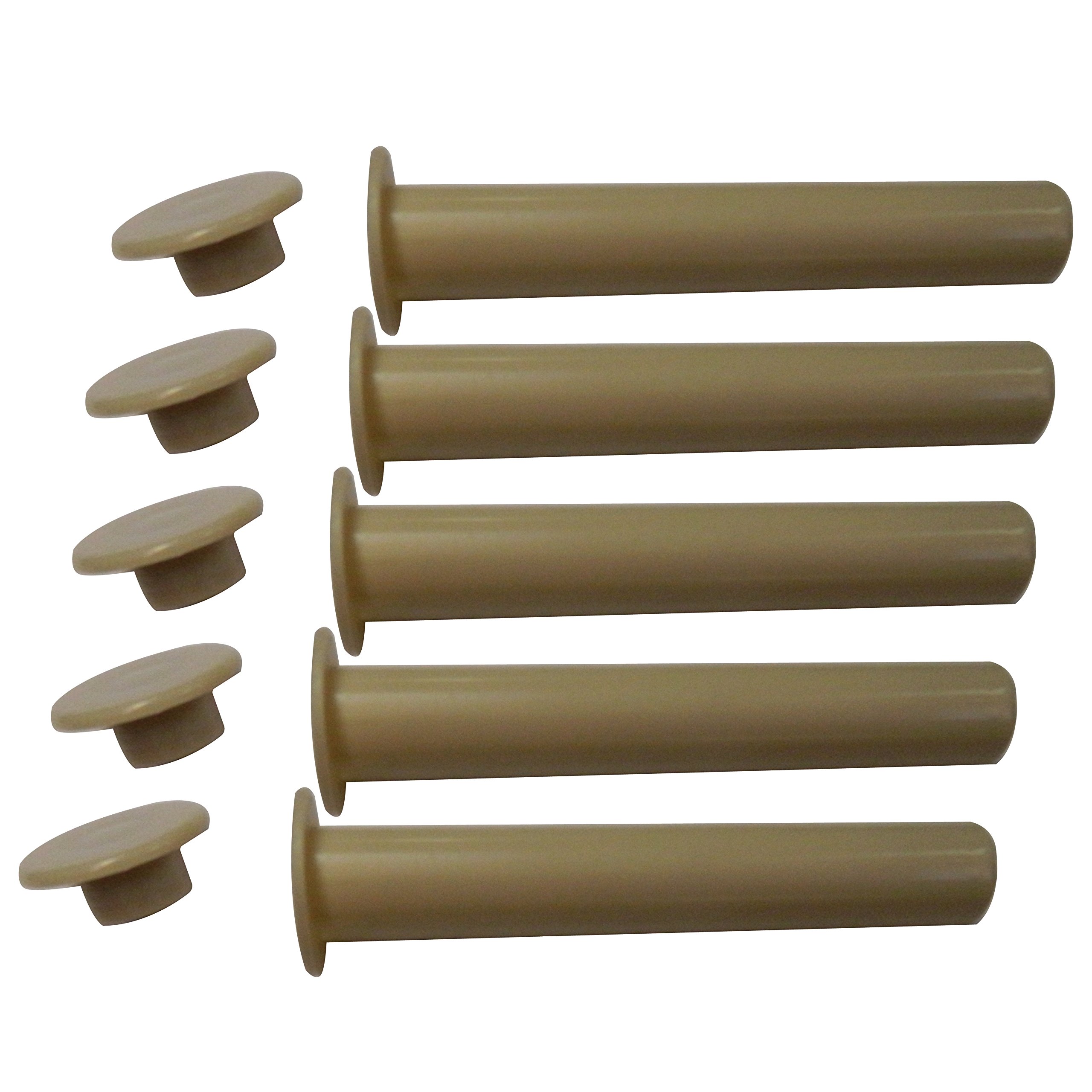 Photo 1 of Pool Fence DIY by Life Saver Replacement Safety Sleeve and Cap for Peg Pole, 5 Pack, Tan