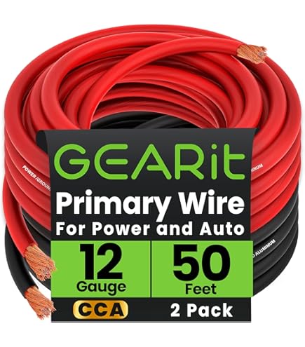 10 Gauge Car Audio Primary Wire (100ft–Red, Black)- Remote, Power/Ground Light E - Foto 5