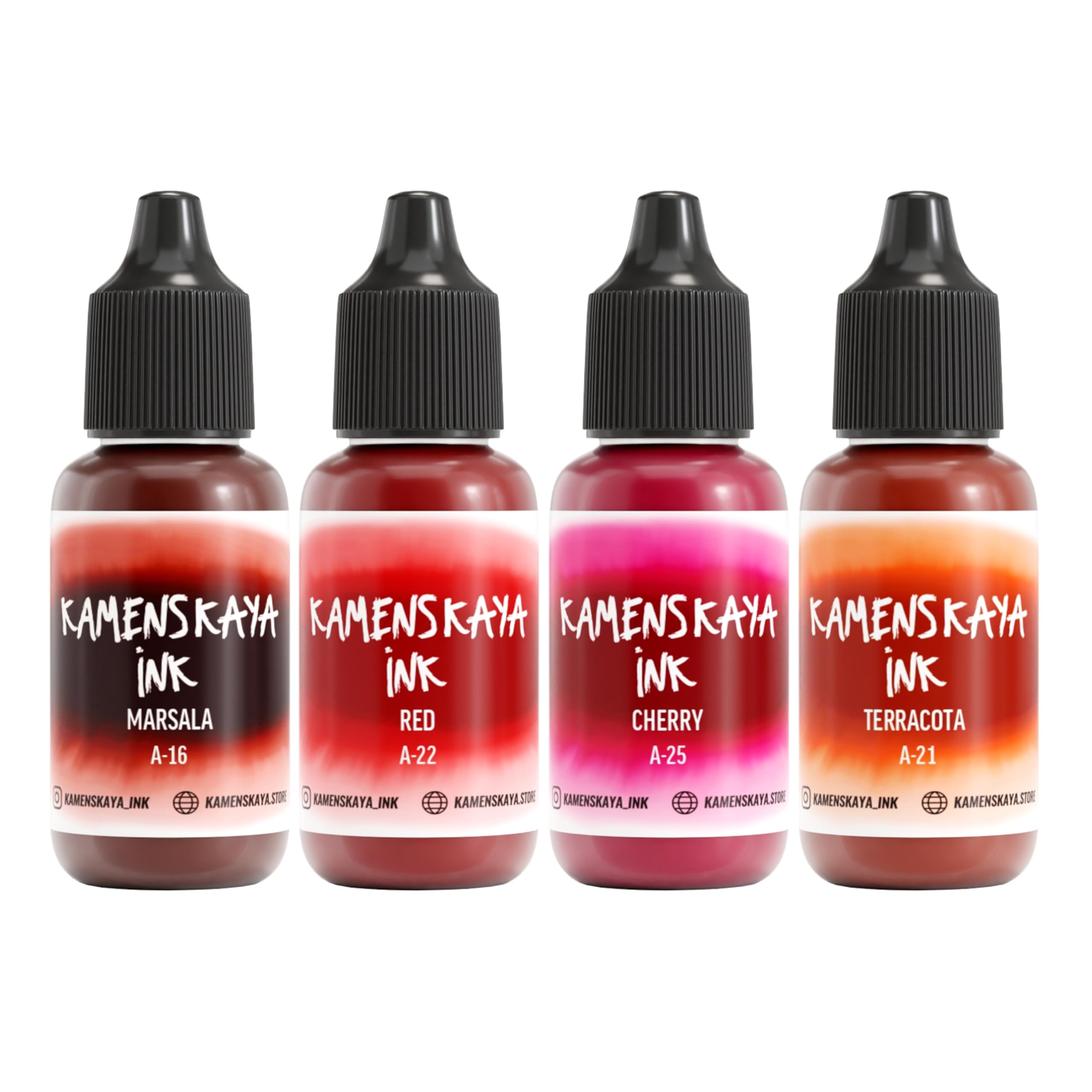 KAMENSKAYA Alcohol Ink Set #9 - Red Alcohol Inks - 4 pcs. 0.51 fl oz (15 ml) Each — image 1