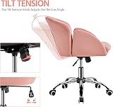 Yaheetech Pink Office Desk Chair Makeup Vanity Stool Modern Swivel Armchair view 5