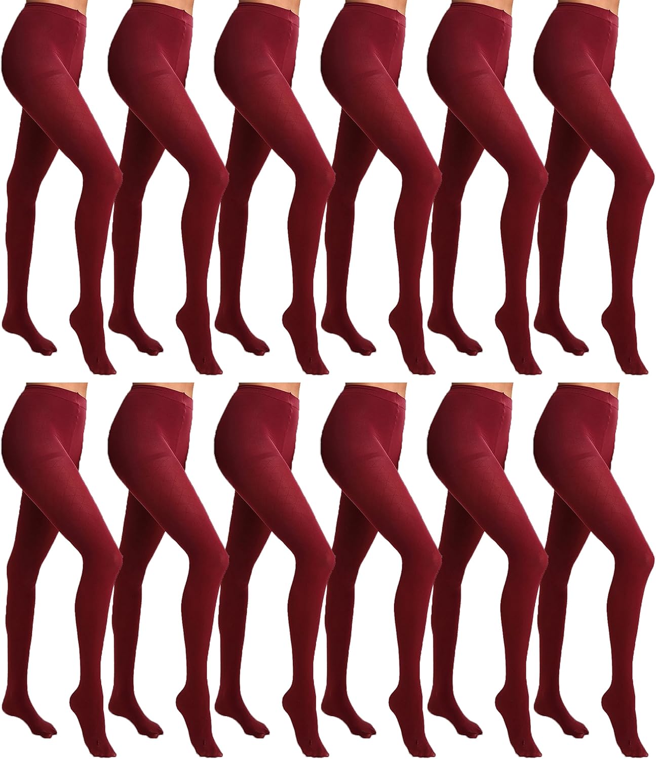 Womens Opaque Footed Tights, Bulk Pack, Comfortable Soft Stretchy