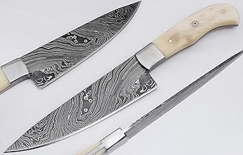 Chef Knife Kitchen Knife Handmade Damascus Steel Blade Overall Length 26 75 Cm 1674 Amazon Co Uk Sports Outdoors