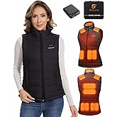 SHALLVIO Women’s Heated Vest with 16000mAh Battery Pack Included, Rechargeable Heated Vest for Women, Lightweight Quilted