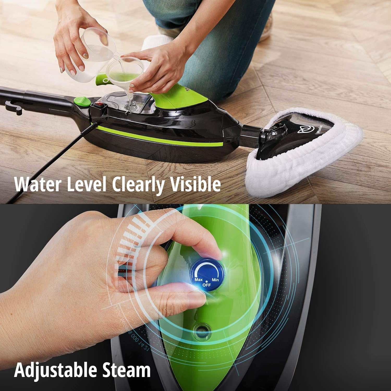 Moolan Steam Mop, 1500W Floor Steamer Multifunctional Steam Cleaner for Carpet, Hard Floor
