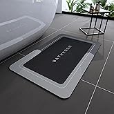 Deparnit Bath Mats 17x27 Inch, Modernized Magic Mat Bathroom, Rubber Anti Slip Quick Drying Absorbent Bathroom Rug, Shower Room Rugs for in Front of Bathtub, Sink, Dark Gray