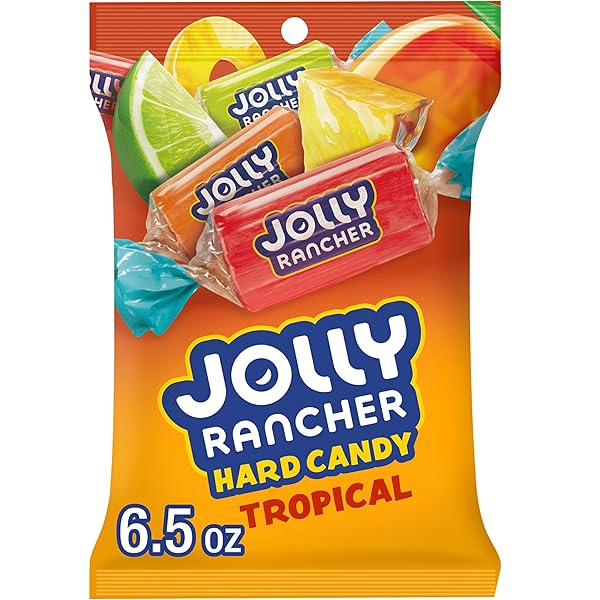 JOLLY RANCHER TROPICAL FRUIT FLAVORED HARD CANDY BAG, 6.5 OZ