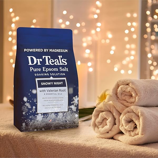 DR TEAL’S EPSOM SALT MAGNESIUM SOAK, SNOWY NIGHT, 3 LBS