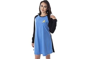 INTIMO Star Trek Original Series Women's Juniors Costume Raglan Sleep Shirt Nightgown Pajama Top- Uhura, Kirk Or Spock