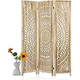Salfanre Room Divider Screen 3 Panel, Wood Folding Privacy Screens Partition, for Living Room Bedroom Office, 66.9 Inches, Assembly-Free, Natural
