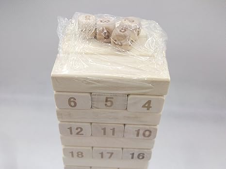 Amazon Phalatina 積み木 崩し バランス パーティー テーブル ゲーム 積み 上げ 組み 立て ハラハラ ドキドキ 子供 から 大人 まで 遊べる お片づけ袋付き 原色51個 木槌1個 サイコロ4個 積み木 おもちゃ