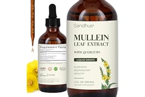 Sandhu's Mullein Drops for Lungs | Mullein Leaf Extract Supplement for Immune, Lung & Respiratory Health Support | Alcohol Free, Natural Herbal Tincture | 4 fl oz, 2 Months Supply