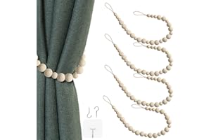 OCIOLI 4 Pcs Curtain Tieback Boho Curtain Tiebacks Curtain Holdbacks for Wall Farmhouse Curtain Tiebacks Window Treatment Dra