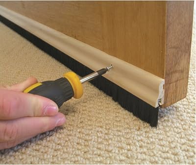 838mm Door Brush Draught Excluder Strip - Seals Gaps Up To 15mm -