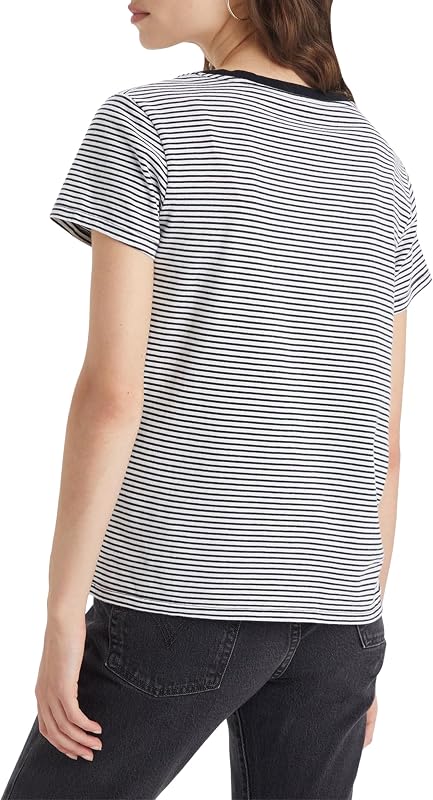 Perfect V-neck, T-shirt Donna, Annalise Stripe Cloud Dancer, S — foto 2 di 8