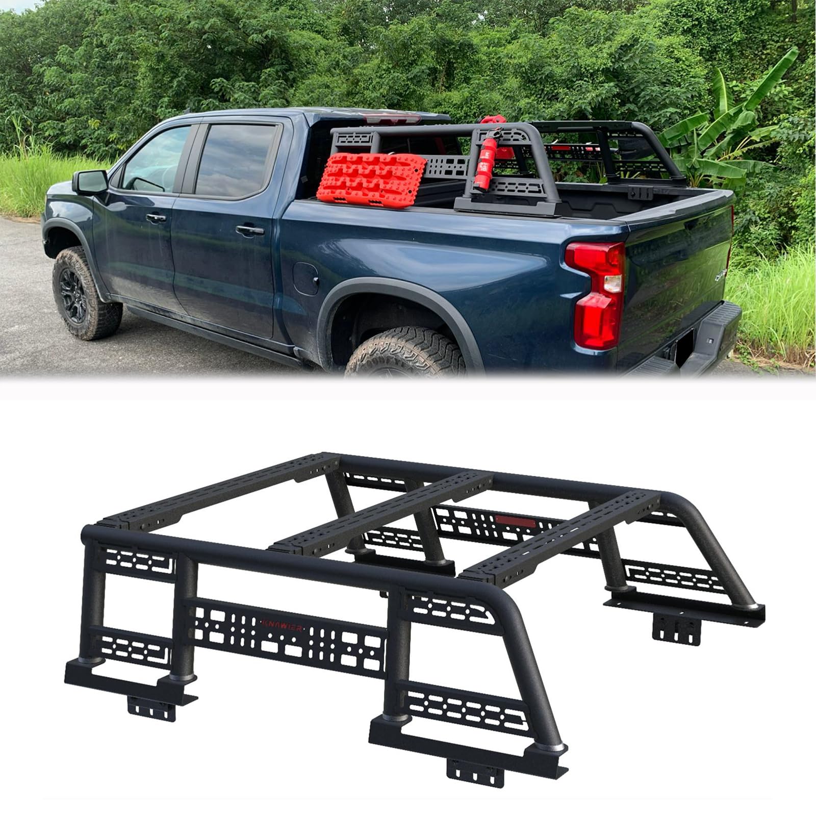 Photo 1 of ***HAS SOME SLIGHT SCRATCHES****KNAWIER Overland Bed Rack for Truck,Adjustable/Universal Cargo Carrier Compatible with Tundra,Ram1500/2500/3500,Silverado,Sierra,Frontier, Colorado,Canyon,Ranger, Tacoma,Gladiator,