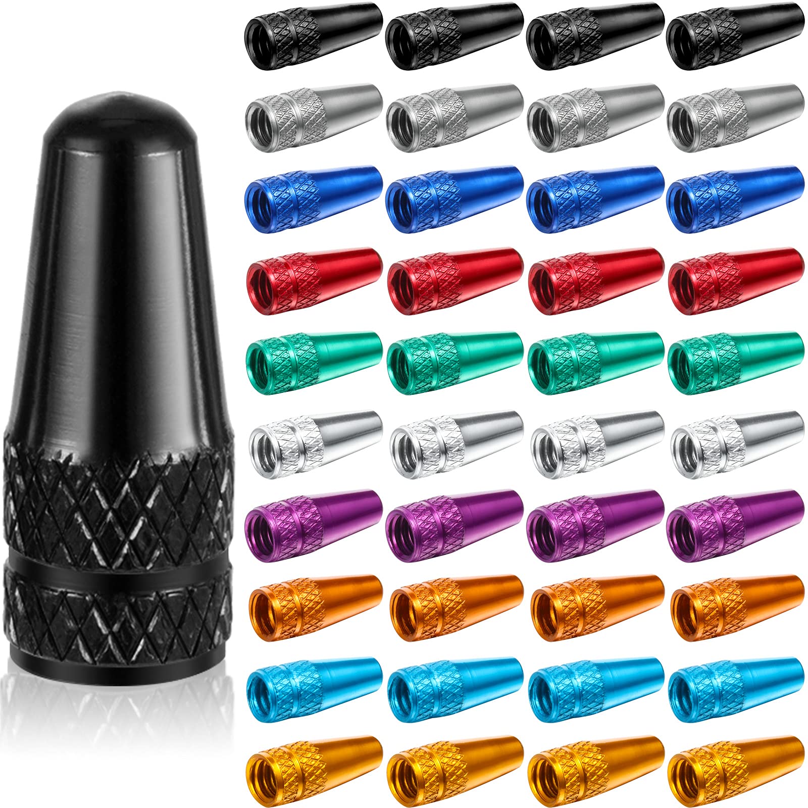 40 Pieces Bicycle Presta Valve Cap Multi Color Anodized Aluminum Presta Cycling Valve Cap Bicycle Bike Tire Caps French Style Cap Dust Covers