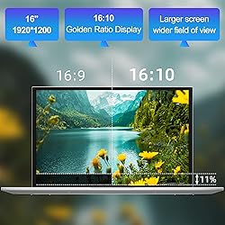 jumper Laptop, 16 Inch FHD IPS 1200p Screen, Quad