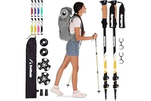 TrailBuddy Trekking Poles - Adjustable Hiking Poles for Snowshoe & Backpacking Gear - Set of 2 Collapsible Walking Sticks, Aluminum with Cork Grip
