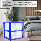 Neat. 2-Drawer See-Through Plastic Storage Unit Blue 40x39x39 cm view 5