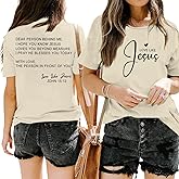 sunlifeus Love Like Jesus Christian Shirts for Women Bible Verse Faith Religious Tshirts Dear Person Behind Me Graphic Tees