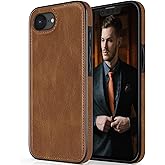 LOHASIC for iPhone 16e Case, Luxury Leather Soft Back Cover Full Body Protective Women Men Phone Shockproof Cases for iPhone 16e 6.1 inch 2025, Brown