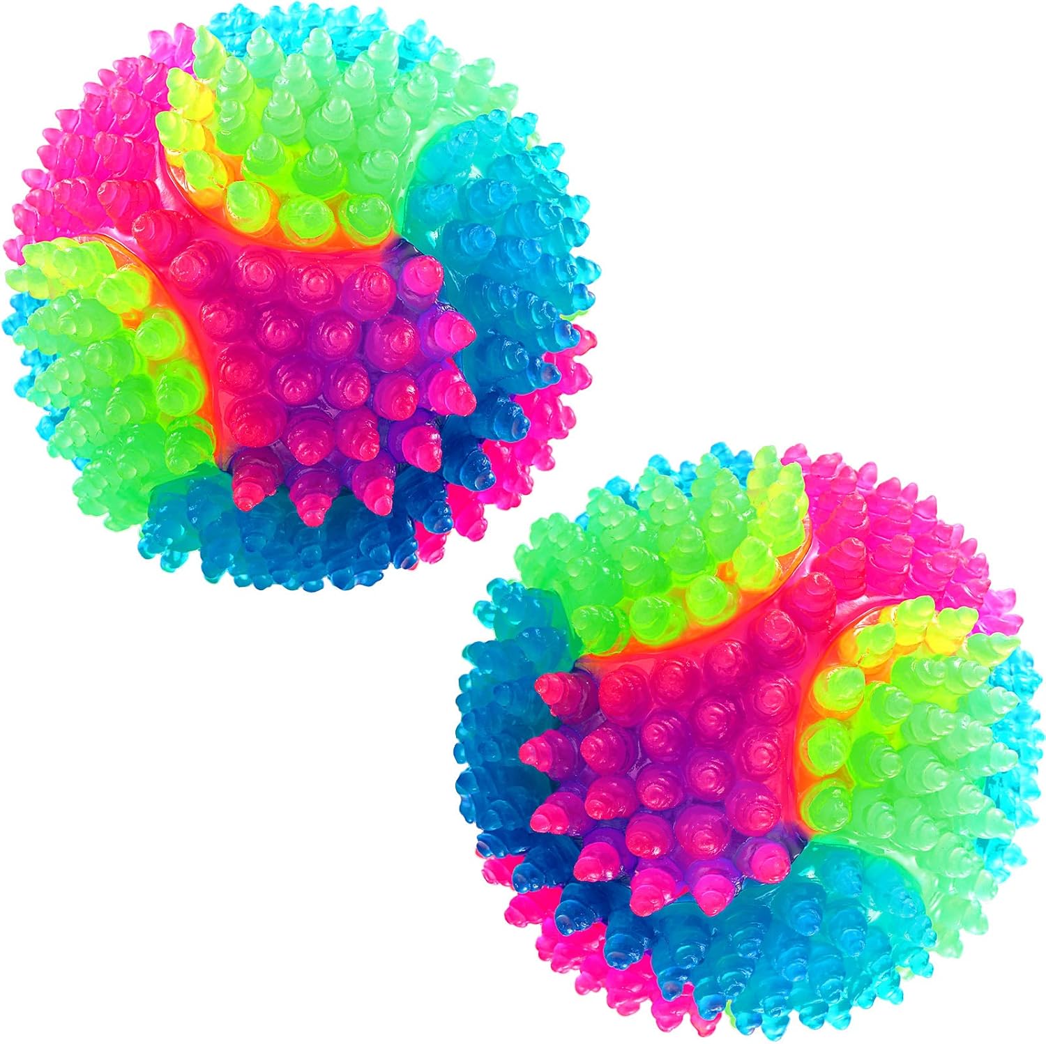 Pet Supplies Sumind 2 Pieces Light Up Spiky Dog Balls Glowing Pet