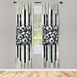 Ambesonne Soccer Window Curtains Pack of