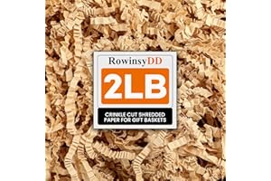 RowinsyDD 2LB Kraft Crinkle Paper Filler, Brown Cut Shredded Paper for Gift Baskets Packaging Wrapping Cushion Stuffing Box Filler for Easter Christmas Wedding Birthday Bridesmaid