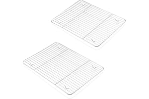HaWare Cooling Rack Pack of 2, Stainless Steel Metal Cooking Rack for Cooling Baking Roasting Drying, 8.6" x6.2" x 0.6", Non 