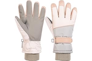 Jikuzfu Women Ski Gloves，Touchscreen Windproof and Waterproof Gloves Winter Thermal Warm Snow Glove for Skiing Cycling Snowboard for Women Men