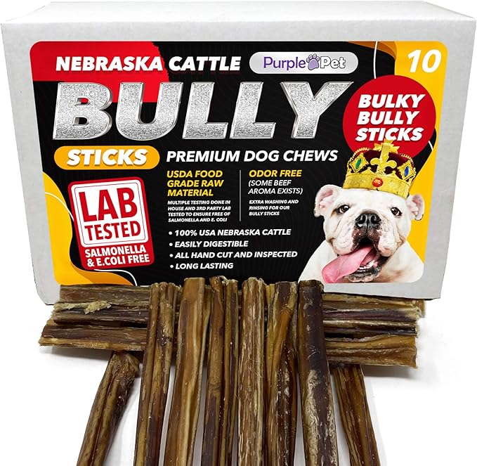 Purple Pet Premium Bulk Bully Sticks Dog Treats from