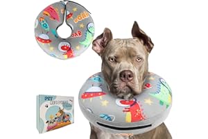 PAWCHIE Inflatable Dog Cone Collar Alternative, Soft Dog Cone for Medium to Large Dogs After Surgery, Adjustable Neck Recover