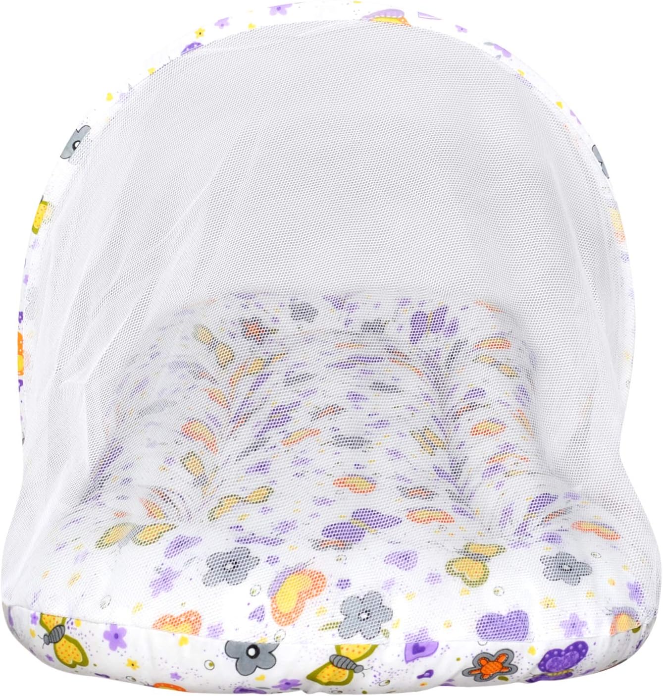 Orange and Orchid Mosquito Net Bed, Bedding Set for Just Born