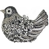 Boutique De FGG Bird Crystal Clutch Purses For Women Dressy Rhinestone Evening Bag Pigeon Prom Clutch Purse for Wedding,Mini