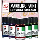 Marabu Easy Marble Paint for Effortless Hydro Dipping, Water Marble Painting and More - 42 Colors Quick Drying Marbling Paint Kit for Kids and Adults