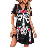 Womens Halloween Sundresses Ghost Pumpkin Shirt A-Line Dress with Pockets | Ghost Dresses, Halloween V Neck Dress, Cute Ghost Dresses, Halloween Party Wear, Sundresses with Pockets, Casual Clothing