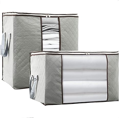 Amazon 布団收纳袋 布団収納ケースあっしゅく袋衣类 布団收纳 布団袋 ふとん收纳袋 無臭収納頑丈な衣類キルト 大容量 2 60 40 35 46 28 48 ふとん収納袋 オンライン通販
