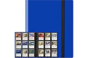 TIOPLIOR Trading Card Folder Album 9 Pocket Card Album Binder, Card Collectors Album with 360 Side Loading Pocket Binder Fit for MTG Commander EDH Yugioh TCG Game Cards, Sports Cards(Navy Blue)