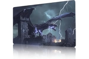 AIRCBC MTG Playmat Non-Slip Rubber Backing Printing Commander Board Game Desk Mat Duel Mat TCG PTCG Playmat 24x14 inches and Free Storage Bags (Dragon 01)