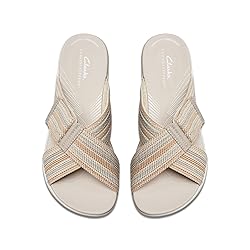 Clarks Women's Arla Wave Slide Sandal, Beige