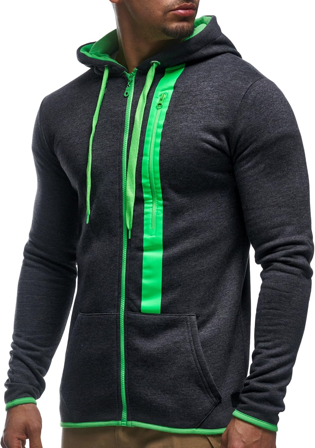 Leif Nelson Herren T-Shirt Mit Kapuze - Slim Fit, Kurzarm, Sport & Freizeit, Gym Shirt