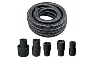 MITANSLE 10 Foot Long Dust Collection Power Tool Hose Kit with 5 Fittings Universal for Multiple Tools & Vacuums